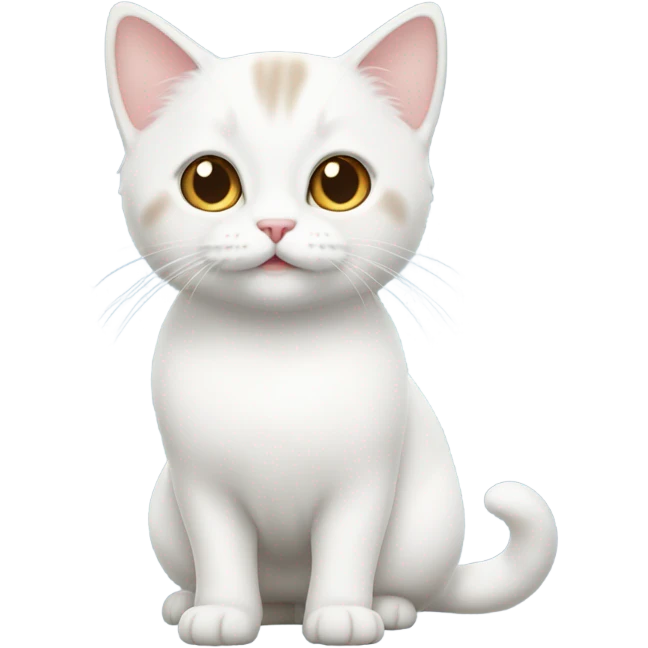 White munchkin cat standing  emoji