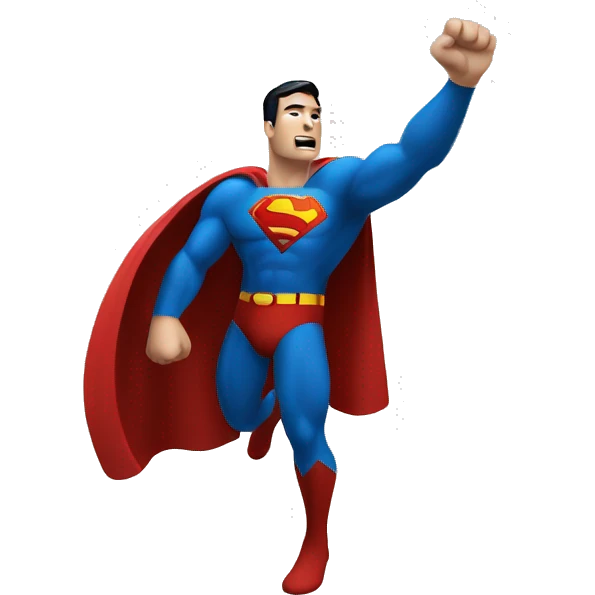 SUPERMAN WITH A RAISED HAND SAING STOP emoji