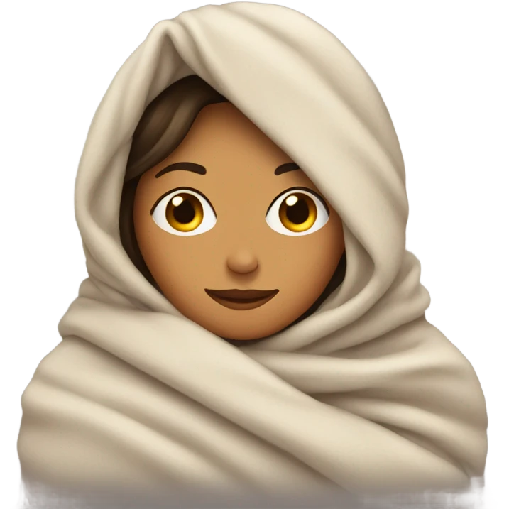brunette wrapped in a blanket emoji