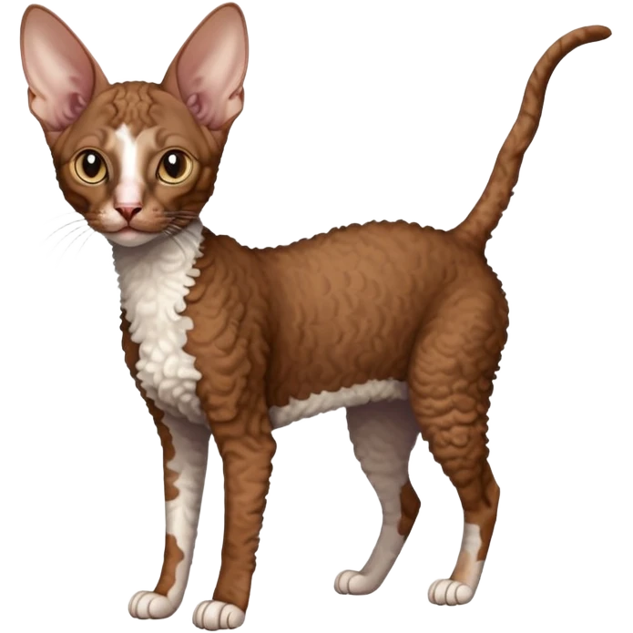brown colored cornish rex cat emoji