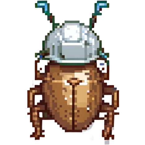 Tiny bug (cockroach) wearing a construction helmet emoji