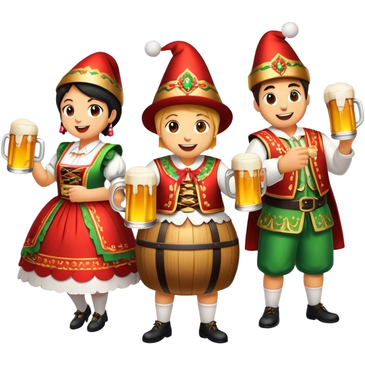 Cinematic Realistic Oktoberfest Pop Culture Emoji, depicting a vibrant celebration with beer, music, and traditional costumes rendered with dynamic textures and festive lighting. emoji