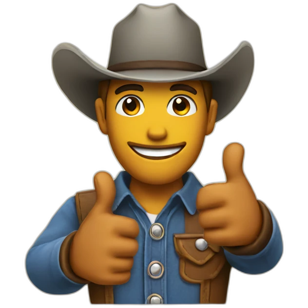 Cowboy thumbs up emoji