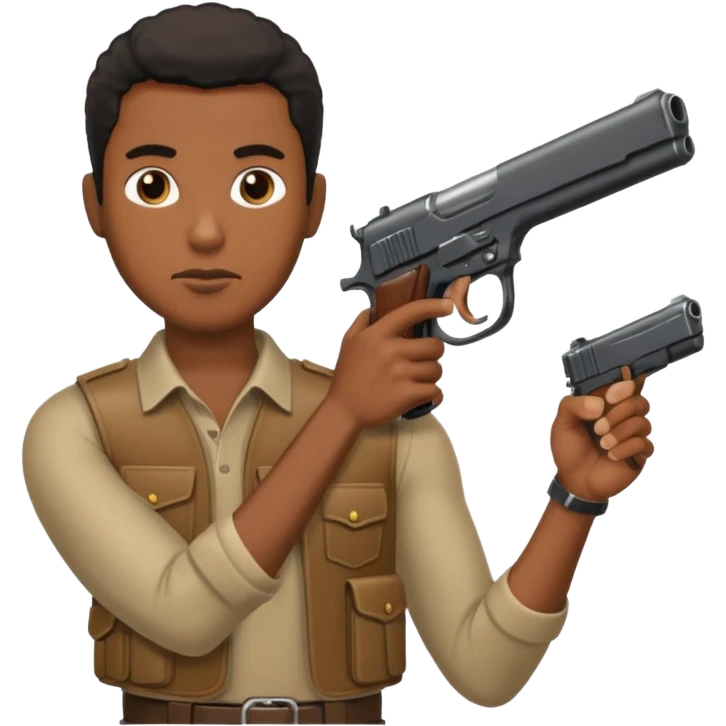 Black man with a gun  emoji