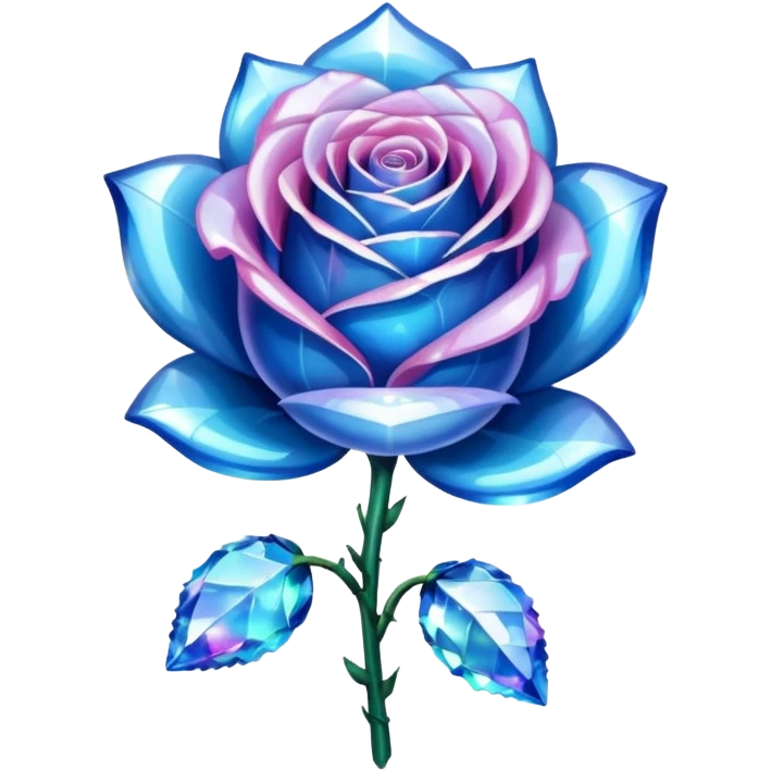 Blue chrystalised rose emoji