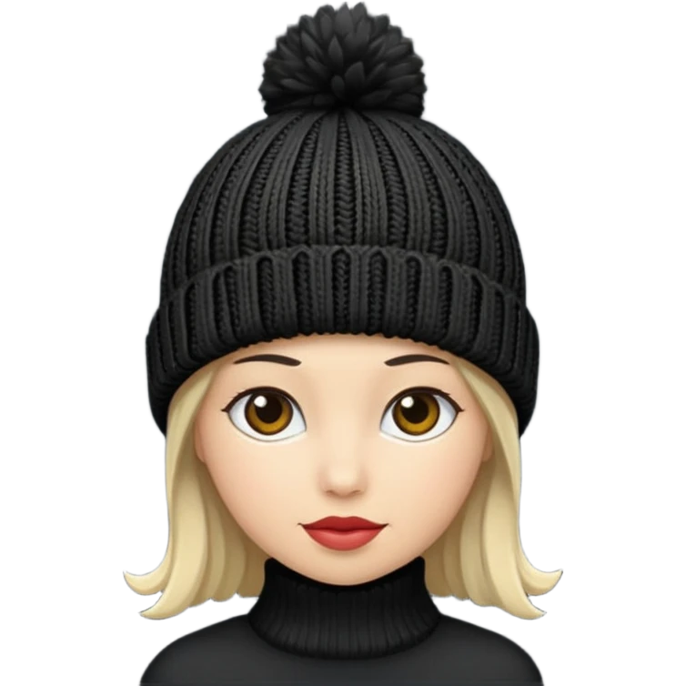 Winter Knit Hat black emoji