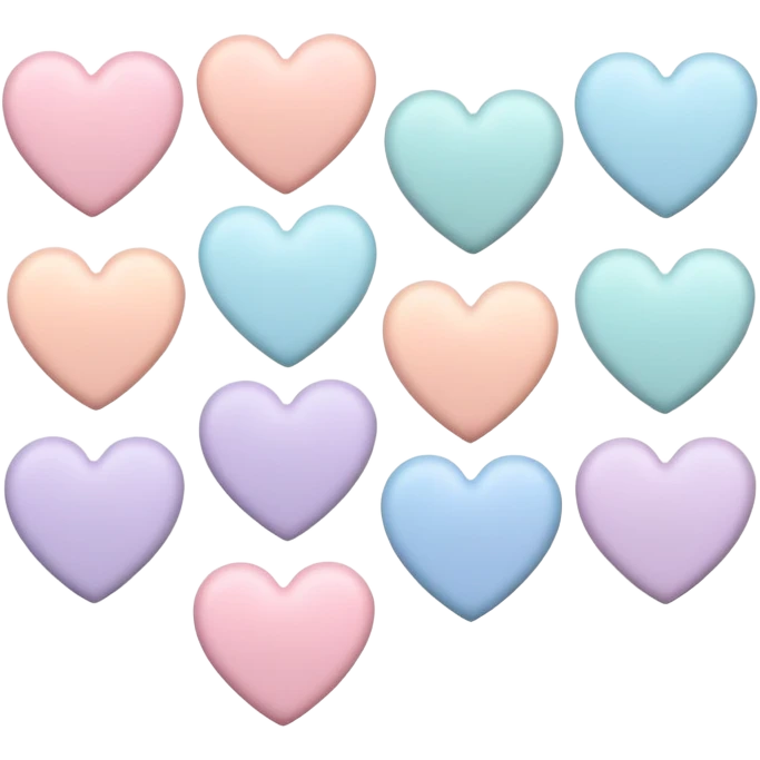 Pastel colored hearts emoji