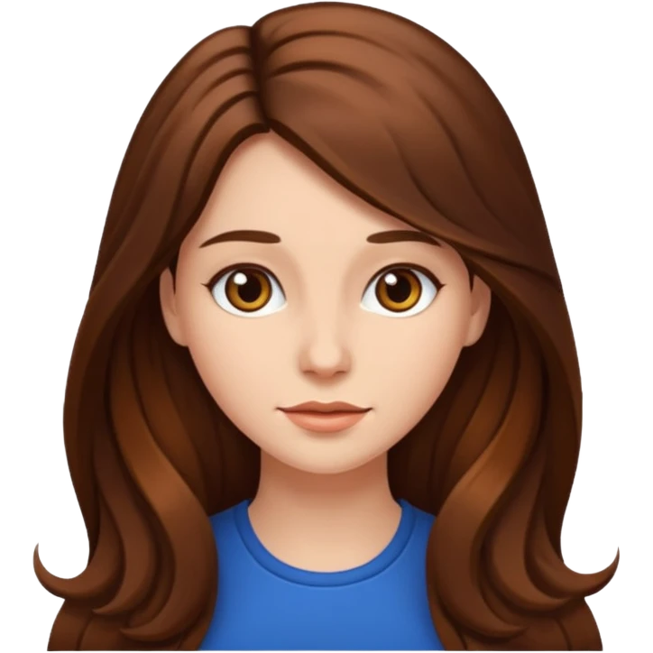 women, long brown hair emoji