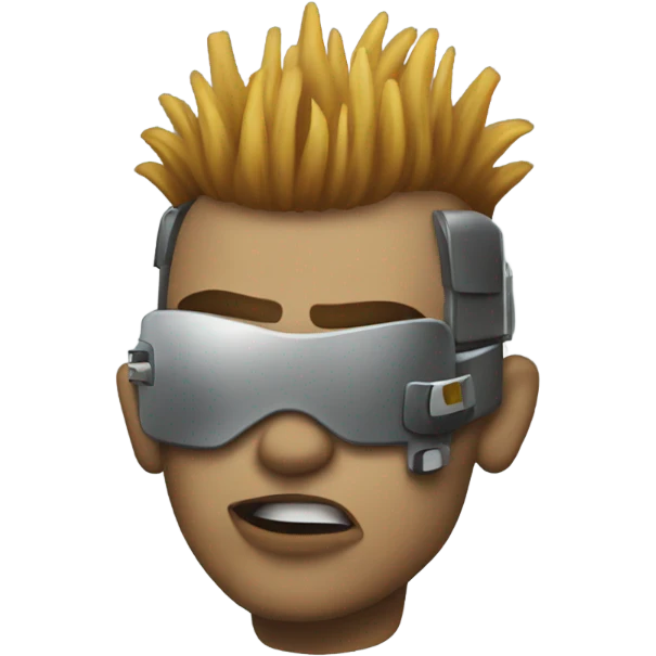 cyborg rockstar with mohawk emoji