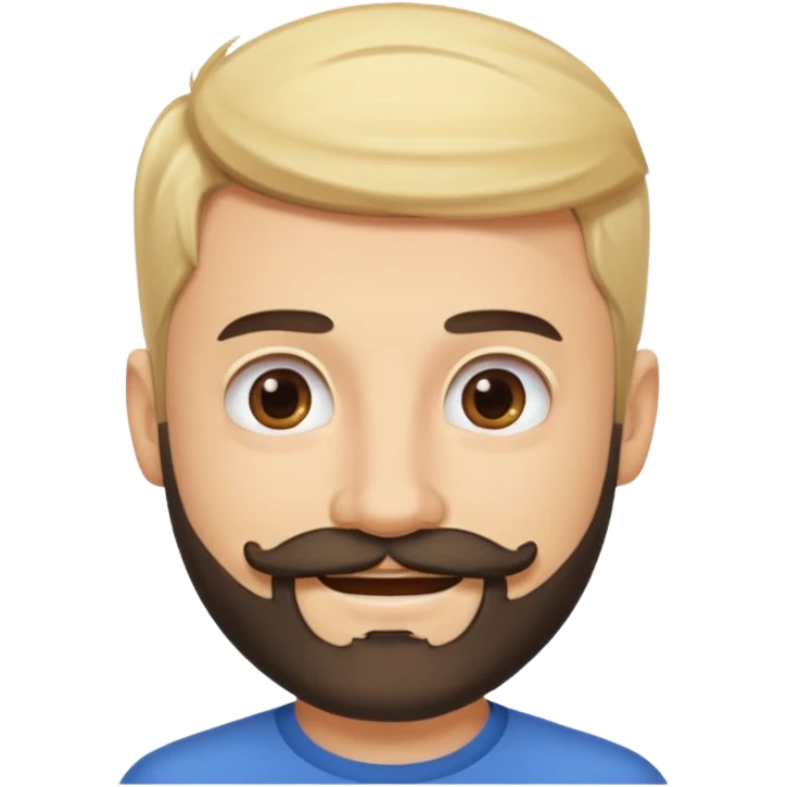 cute blonde guy with muller and a dark beard with moustache emoji