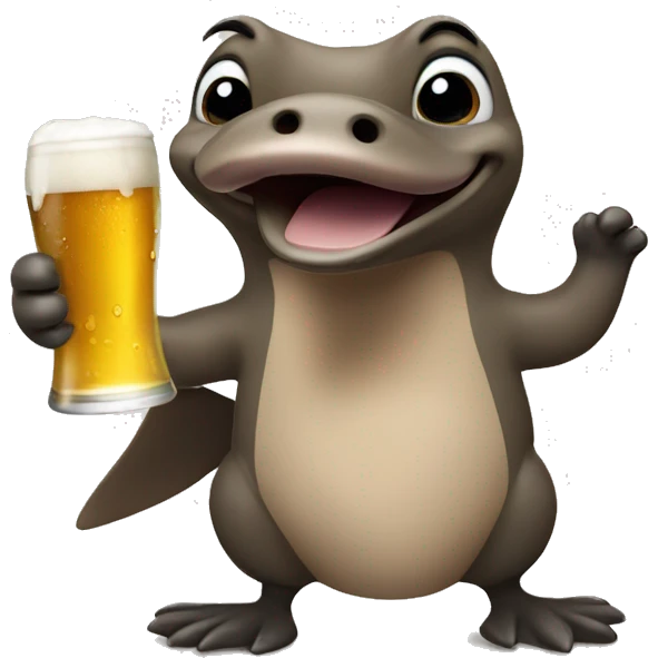 Happy Platypus with a beer  emoji
