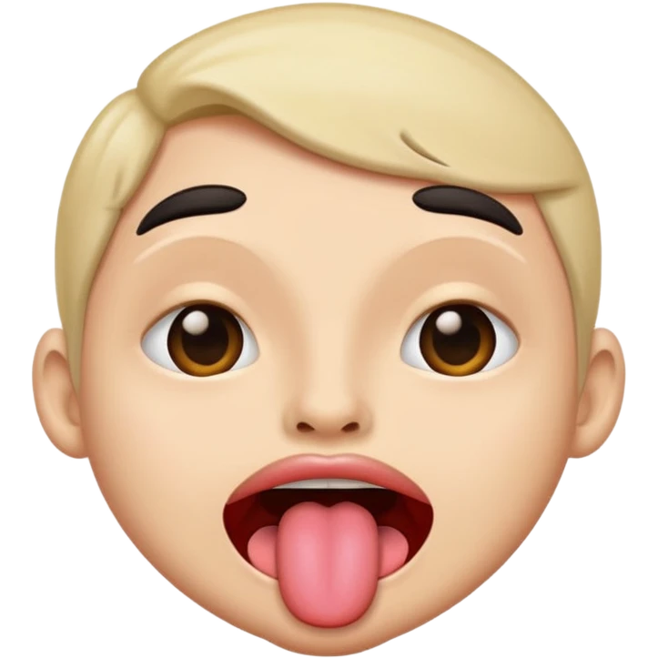 tounge out eyebrows raised emoji