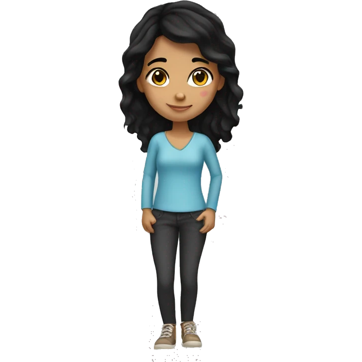 Hispanic girl with black hair emoji