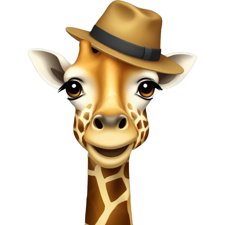 Giraffe wearing a hat emoji