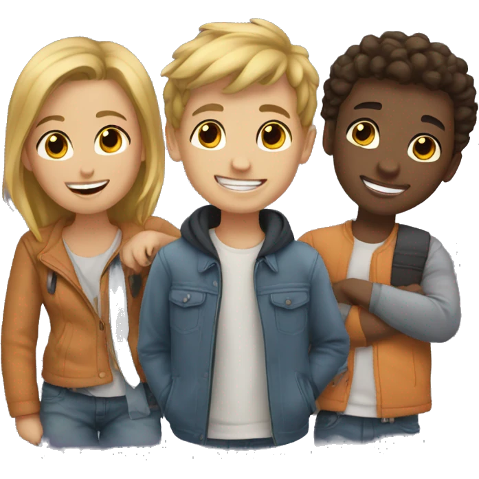 Boy with friends  emoji