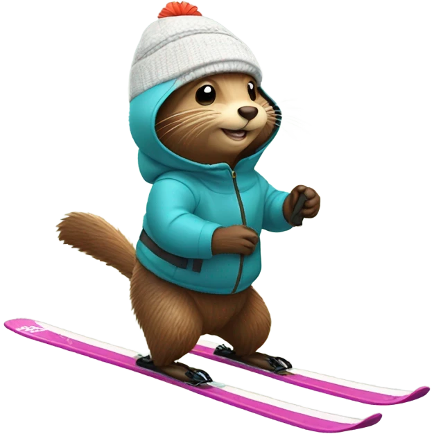 Beaver on skis emoji