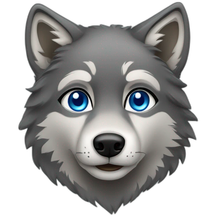 dark female gray wolf blue eyes  emoji