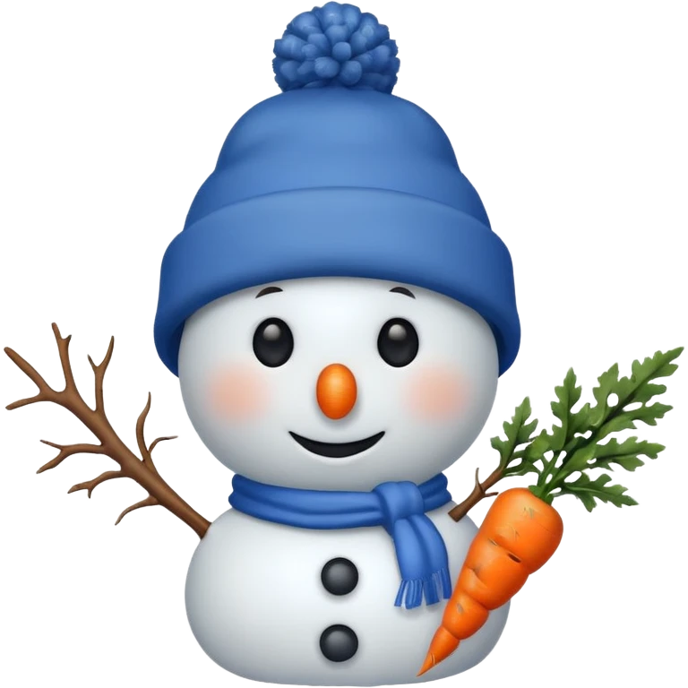 snowman wearing blue hat emoji