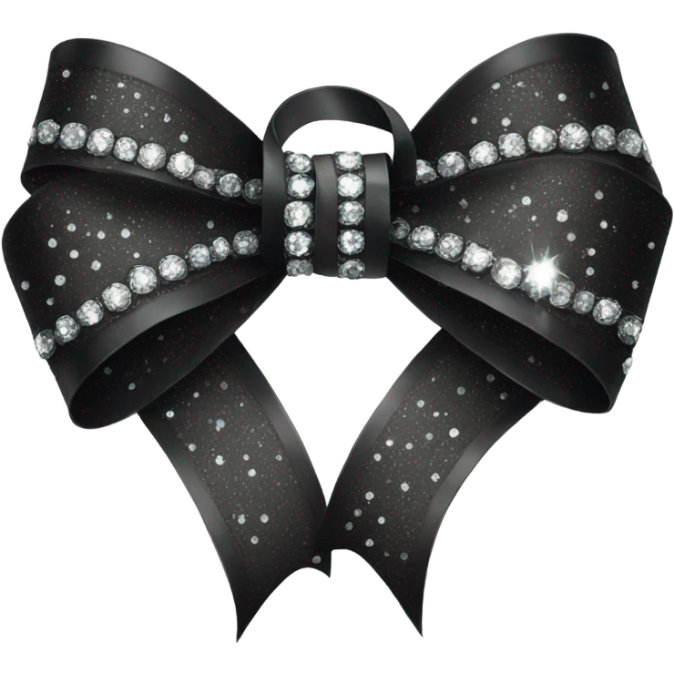 Black ribbon with sparkly diamonds on it emoji