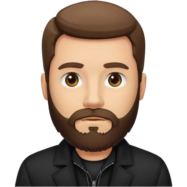 bearded man wearing black jacket emoji