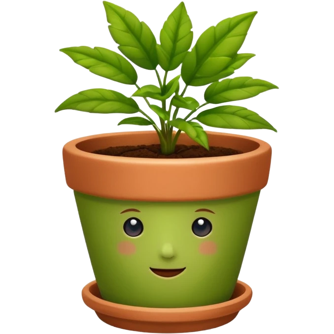 flowerpot with plant emoji