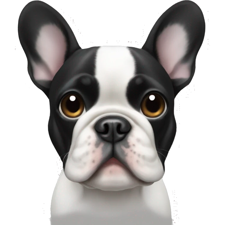 Black and white French bulldog  emoji