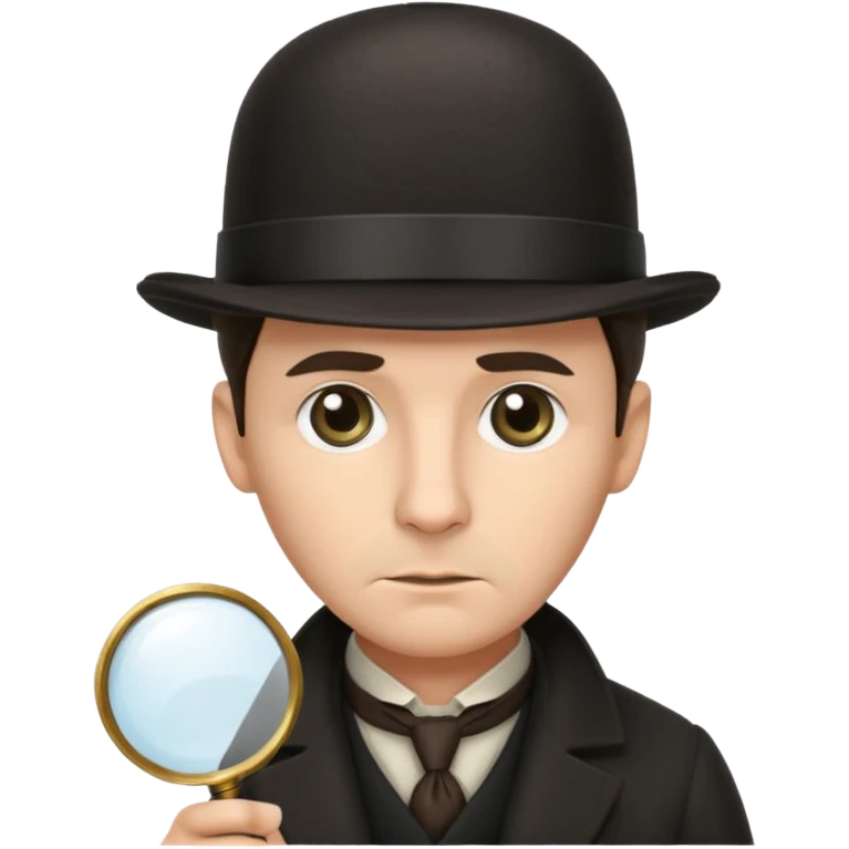 Sherlock Holmes in a bowler hat and with a magnifying glass emoji