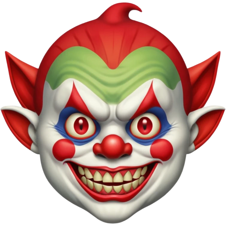 I want just one head but to be the combination of these three emojis 🤡👺👹 emoji