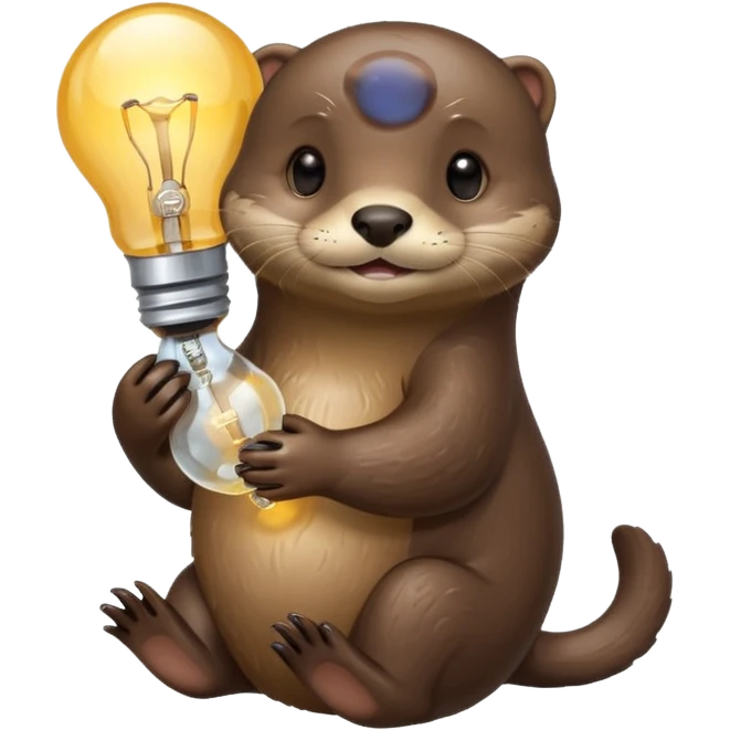 otter hugging a lightbulb emoji