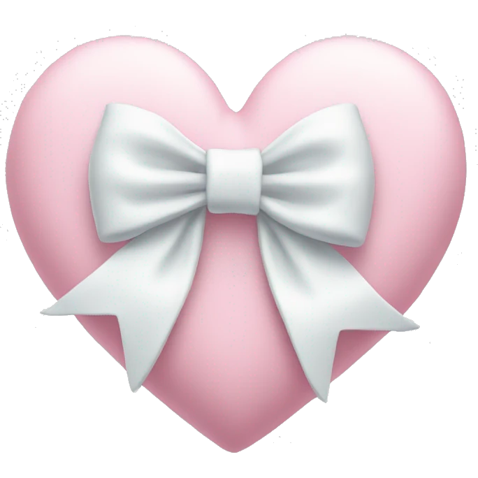 Pastel pink heart with white bow emoji