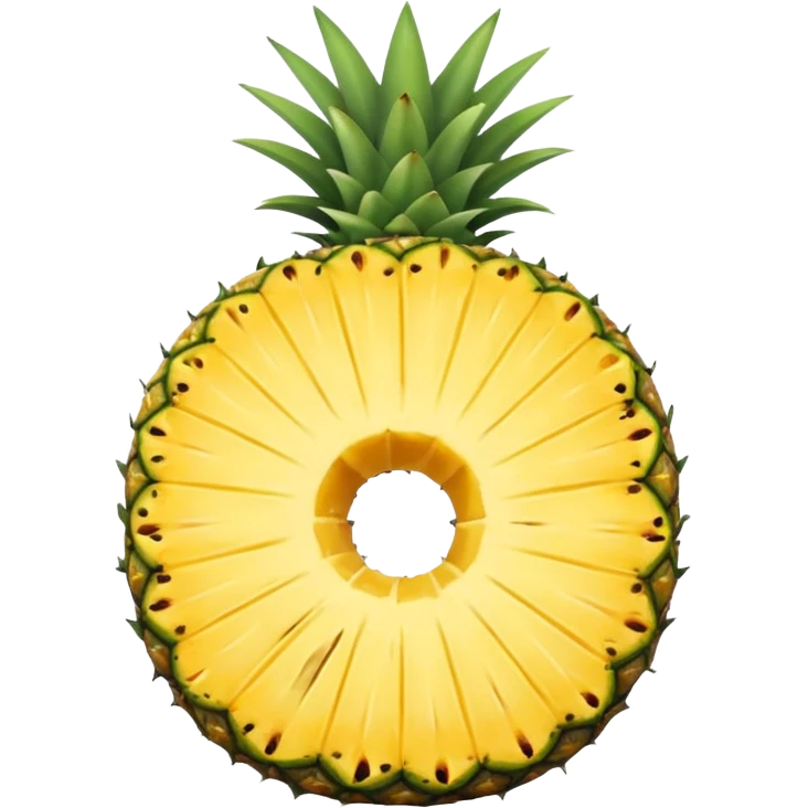 pineapple slice circular no leaves, not hollow emoji