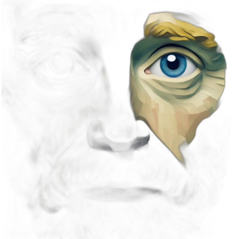 Autoportrait de Van Gogh avec les yeux bleus emoji