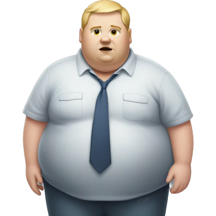 Morbidly obese white male emoji