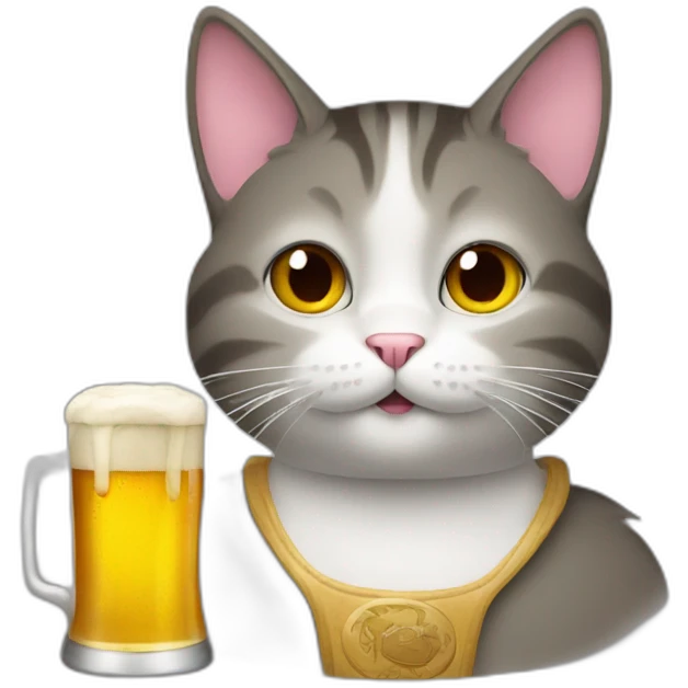 cat with a beer emoji