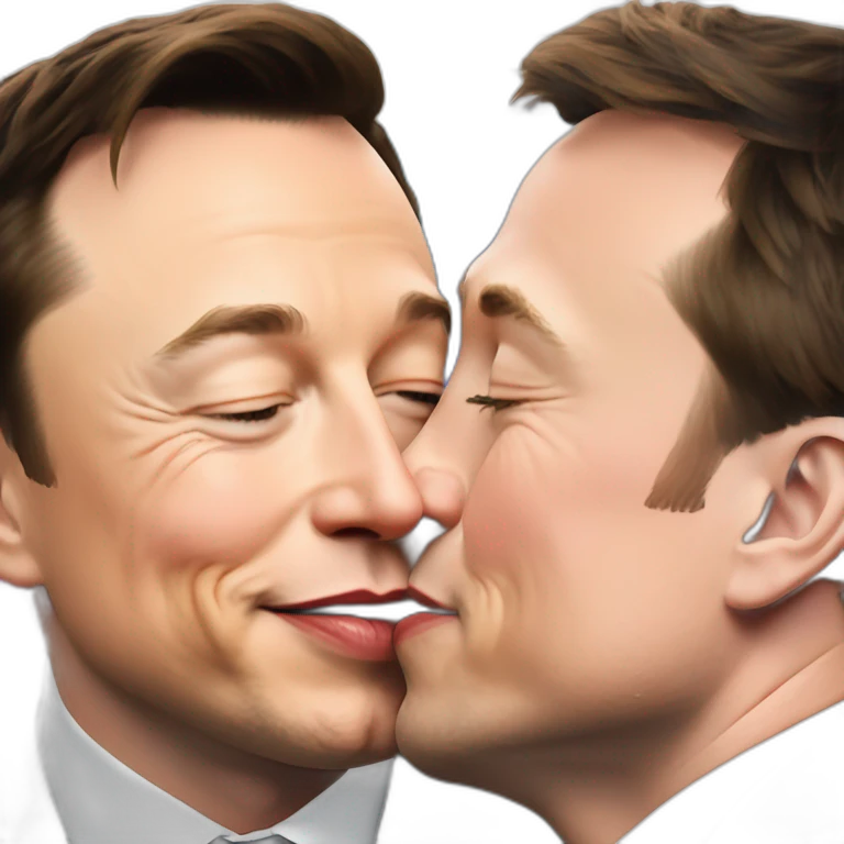 Elon musk kisses Macron emoji