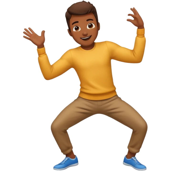 Brown skin male dancing  emoji