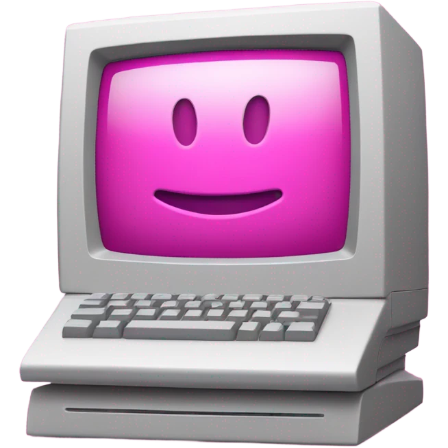 intensive pink color compact macintosh computer emoji
