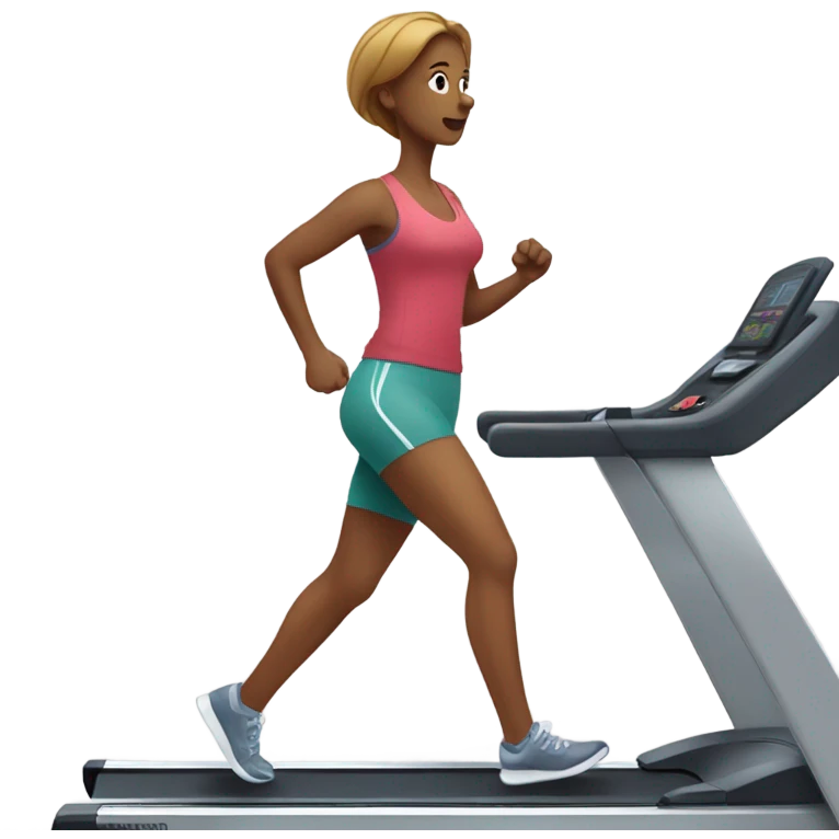 Lady walking on treadmill  emoji