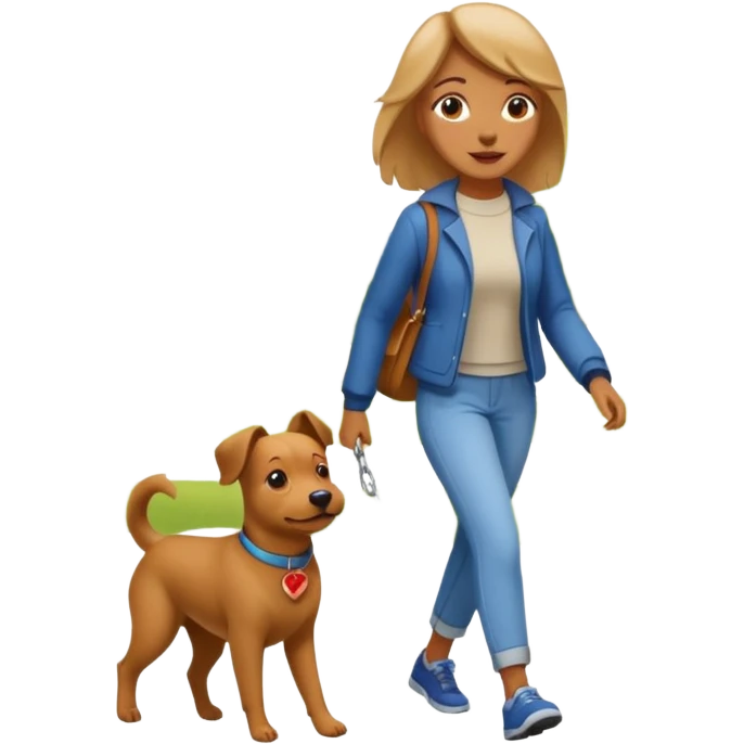 Woman walk with dog emoji