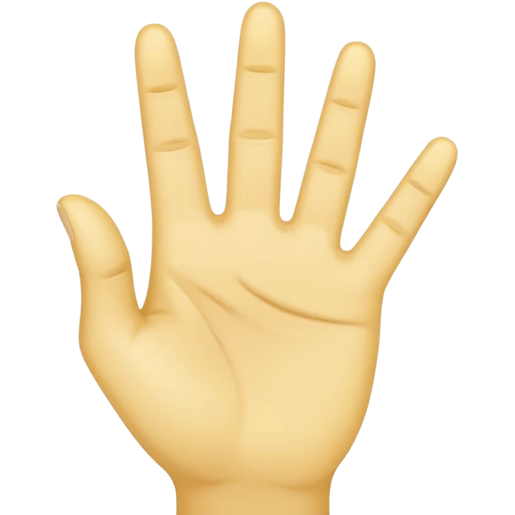 raised hand (stop gesture) but only the index finger pointing up, other fingers closed yellow emoji style  emoji