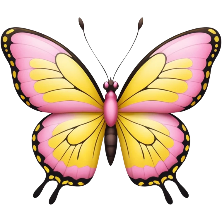 a yellow and pink colored butterfly emoji