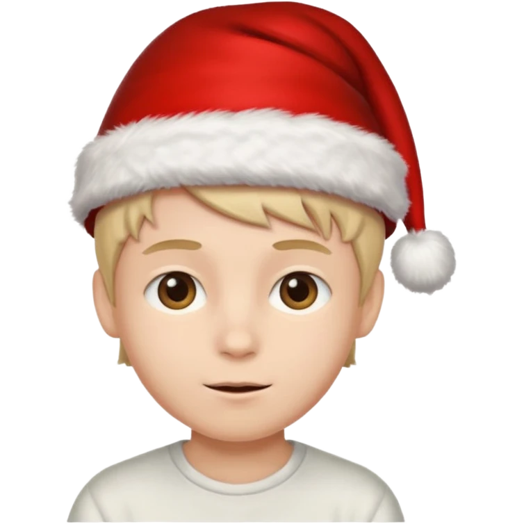 Christmas hat on a cute boy head emoji