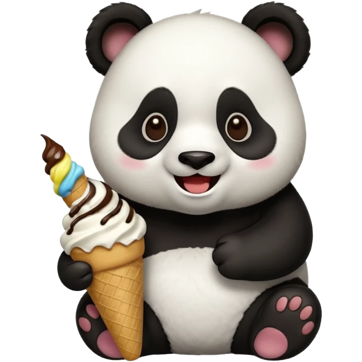 Panda eating ice cream emoji