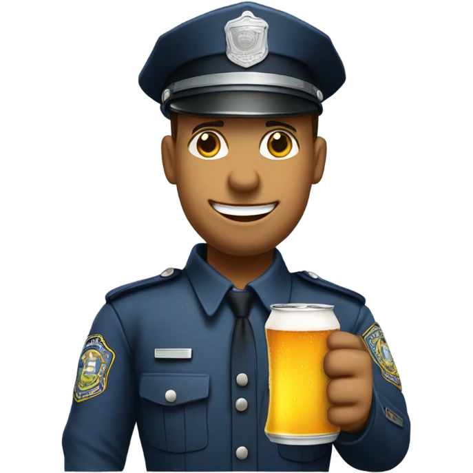 policeman drinking beer emoji