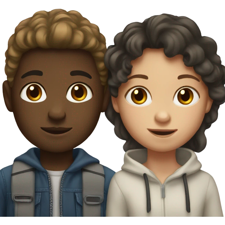 mixed race girl and white boy emoji
