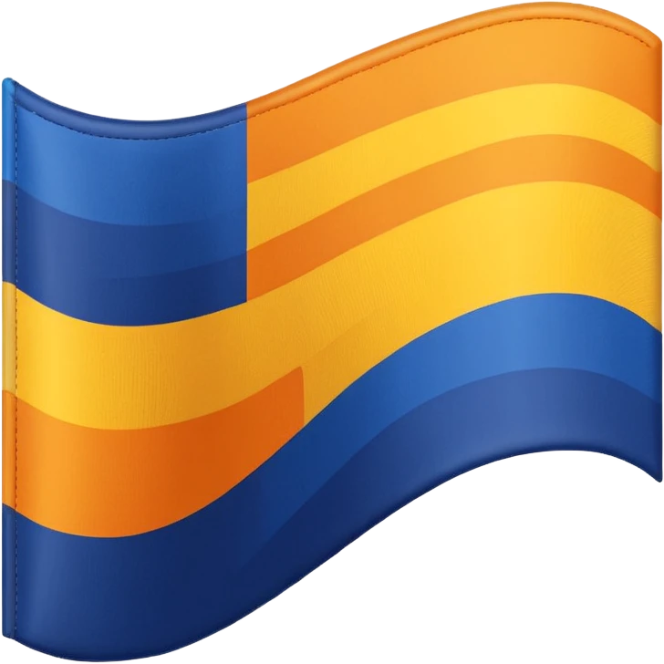 A flag whit darkblue, blue, white, yellow and orange emoji