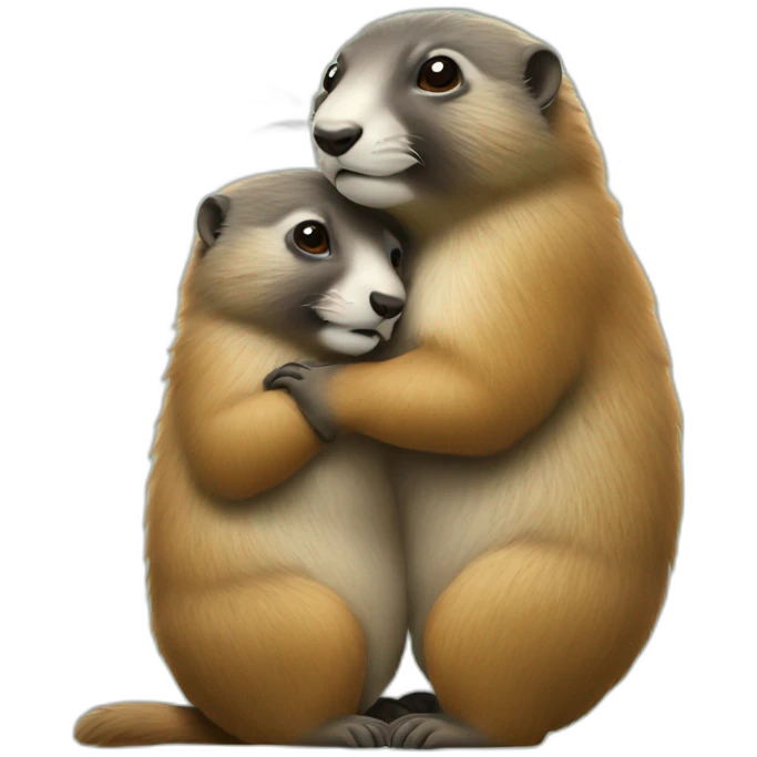 Deux marmottes qui s'embrassent emoji
