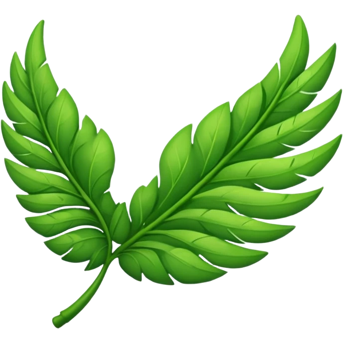 Wing made with Green leaves emoji