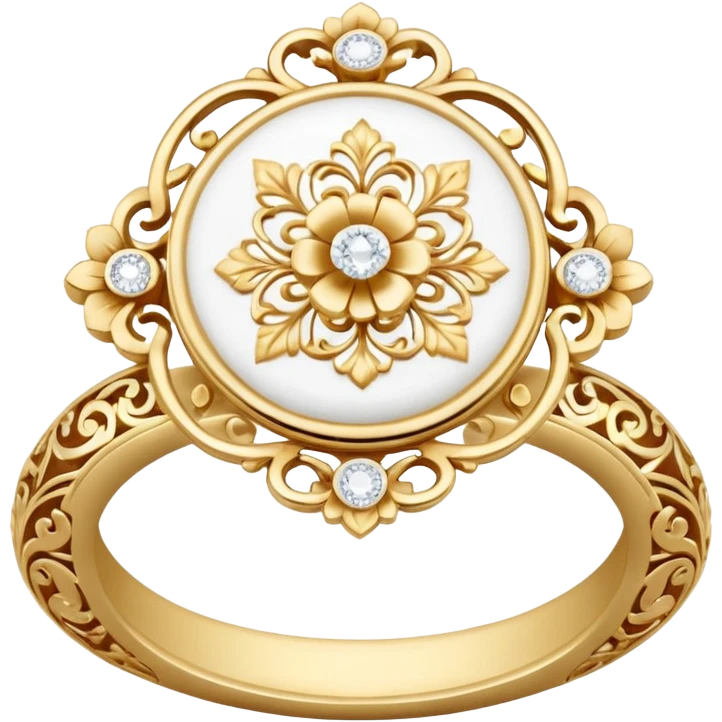 Engagement ring with plate decor emoji