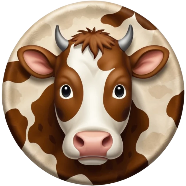 circle filled with cow skin print emoji